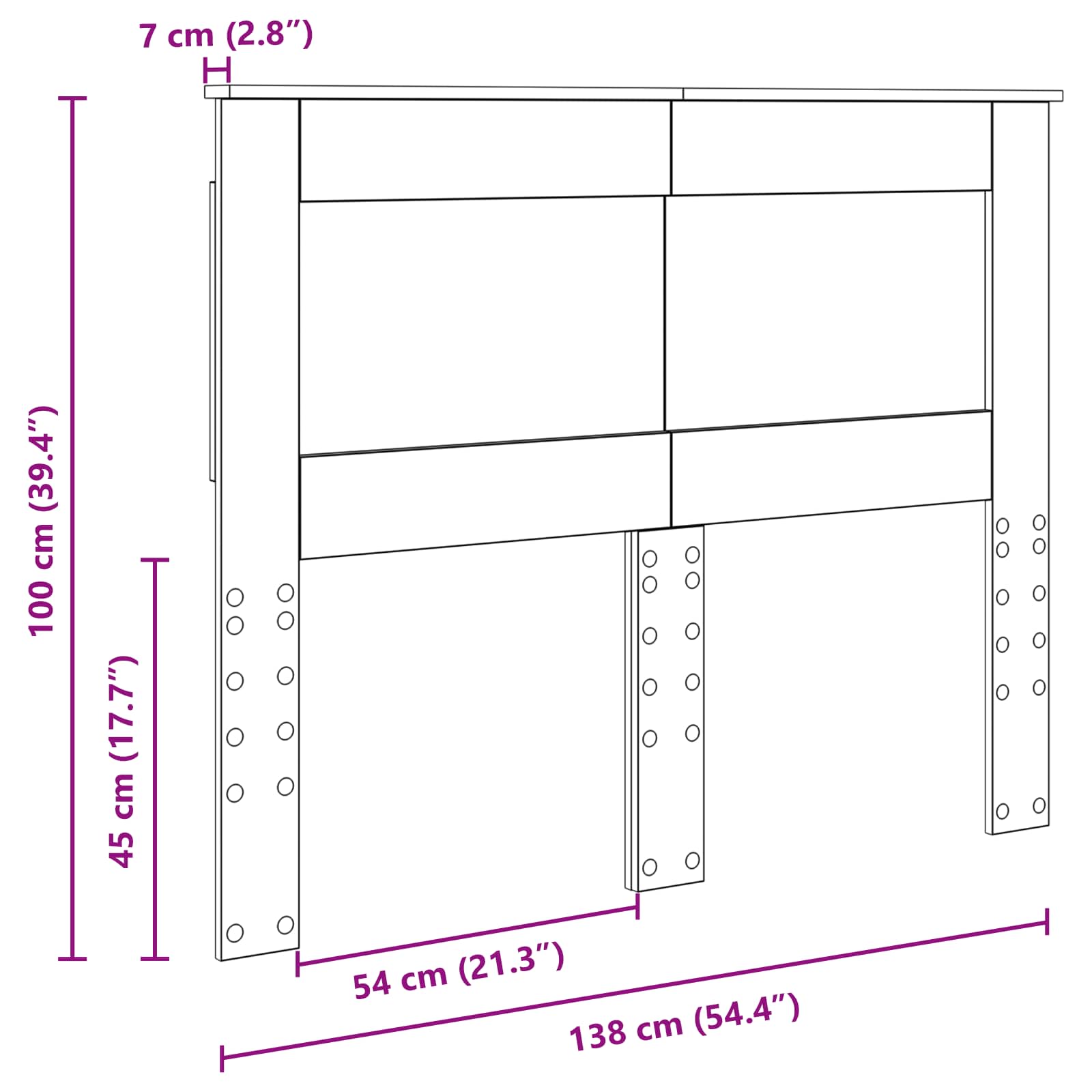 Uzglavlje s uzglavljem Siva Sonoma 135 cm Konstruirano drvo