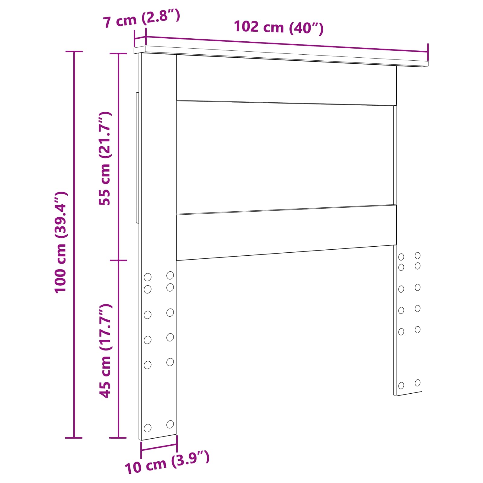 Uzglavlje s uzglavljem Staro drvo 100 cm Konstruirano drvo