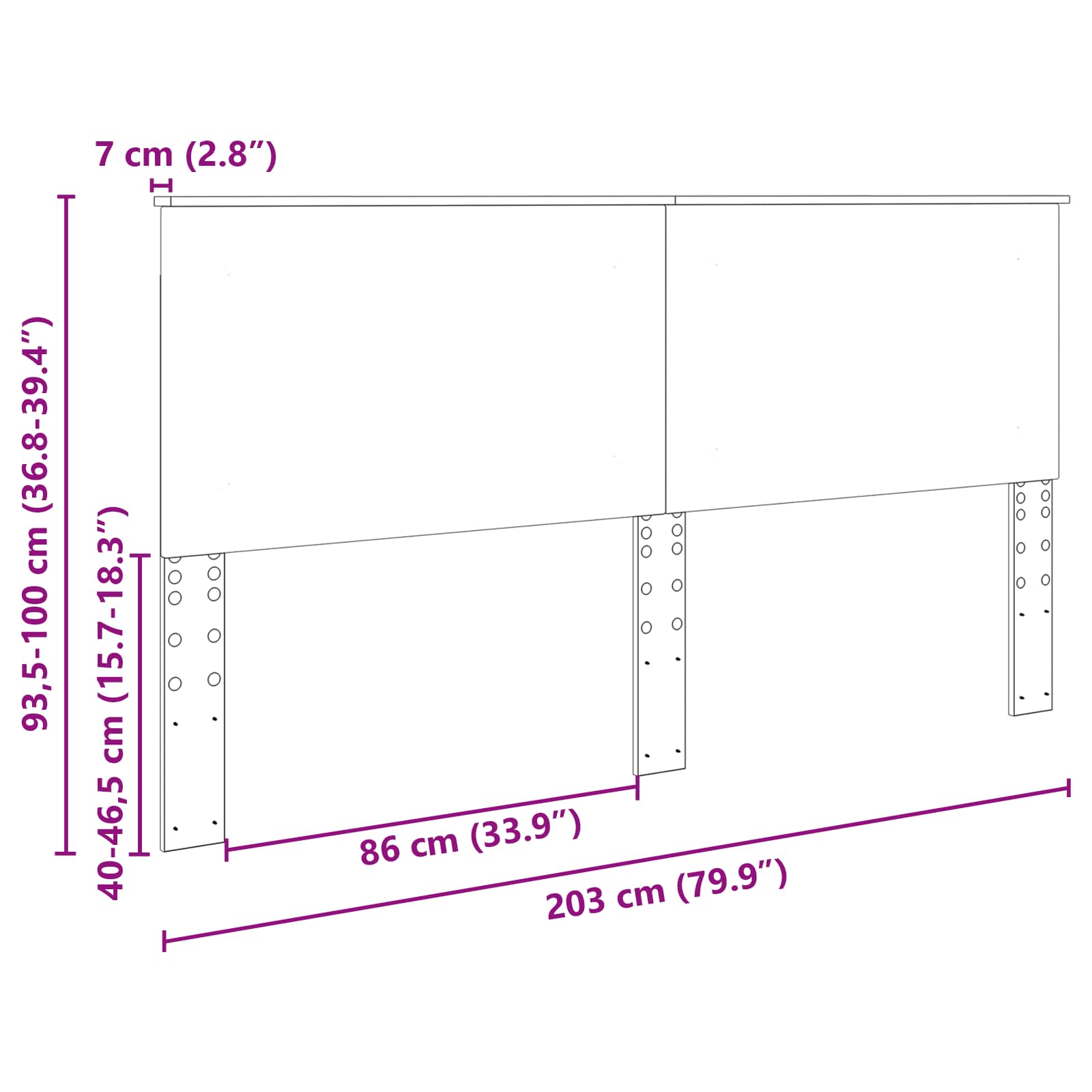 Uzglavlje Bijeli 100 cm Konstrukcijsko drvo