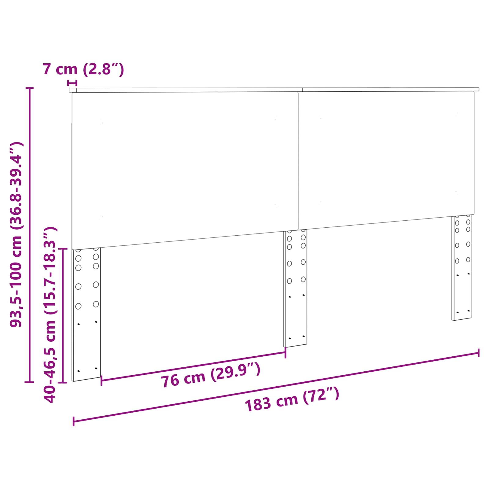 Uzglavlje Bijeli 100 cm Konstrukcijsko drvo