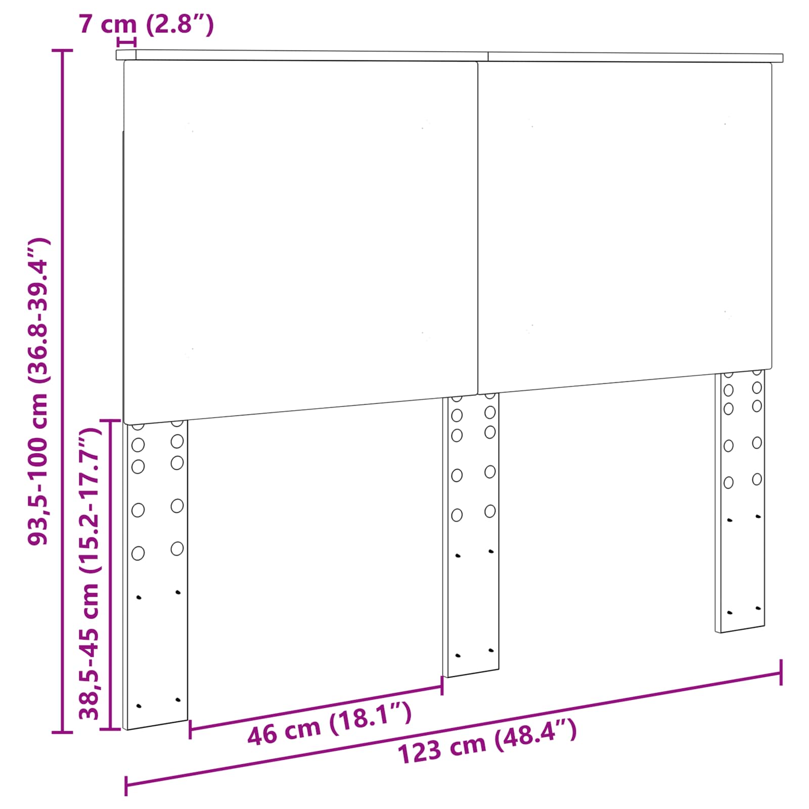 Uzglavlje Crni Hrast 100 cm Konstrukcijsko drvo