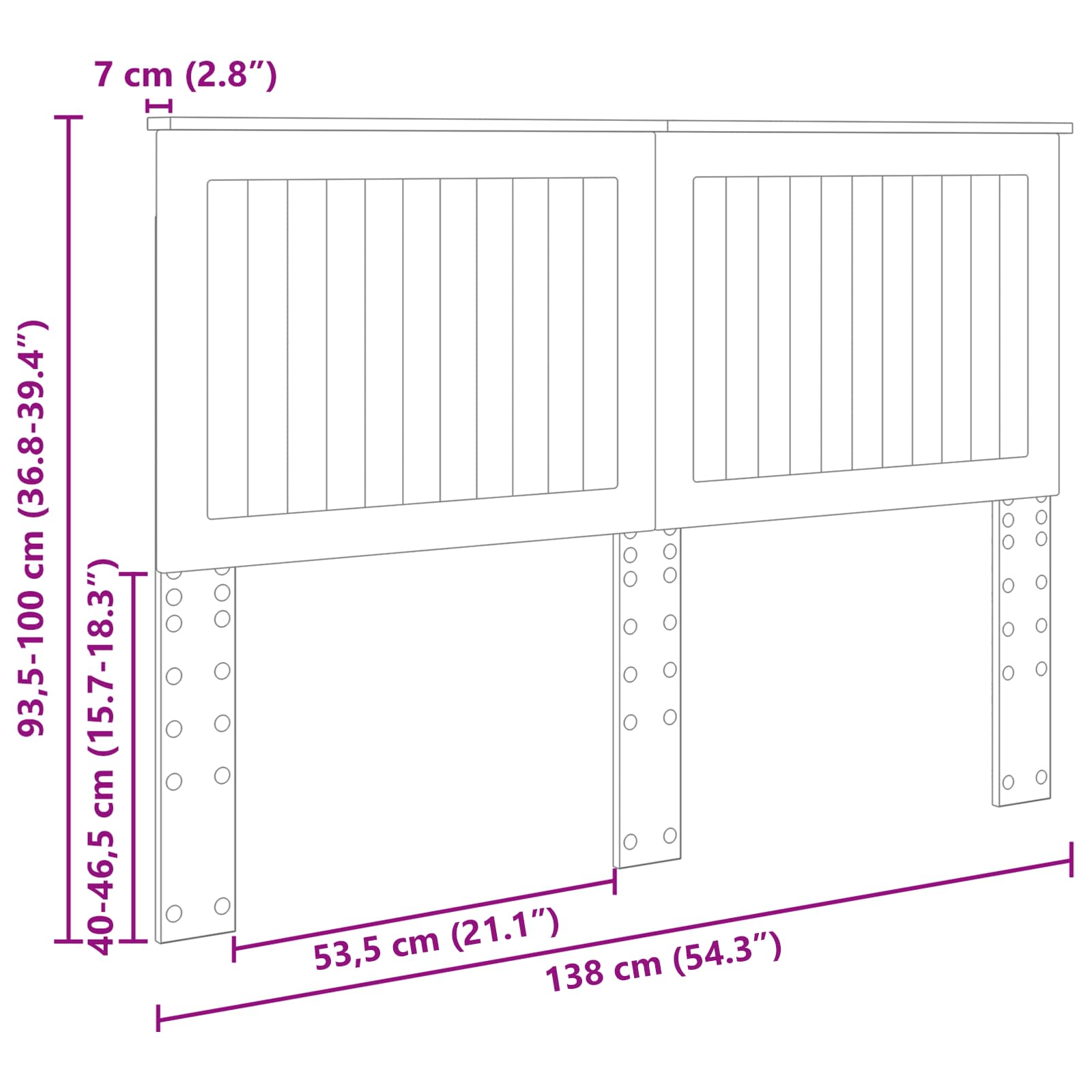 Uzglavlje s uzglavljem Sonoma hrast 135 cm Konstruirano drvo