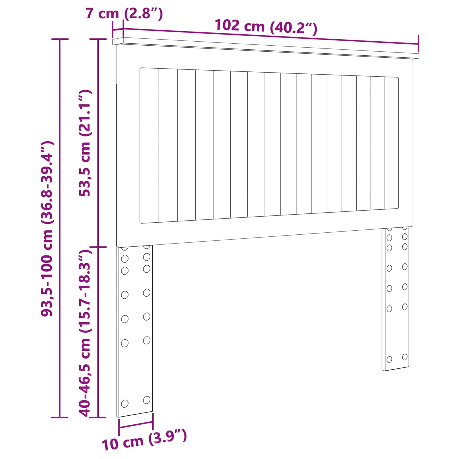 Uzglavlje s uzglavljem Smeđi hrast 100 cm Konstruirano drvo