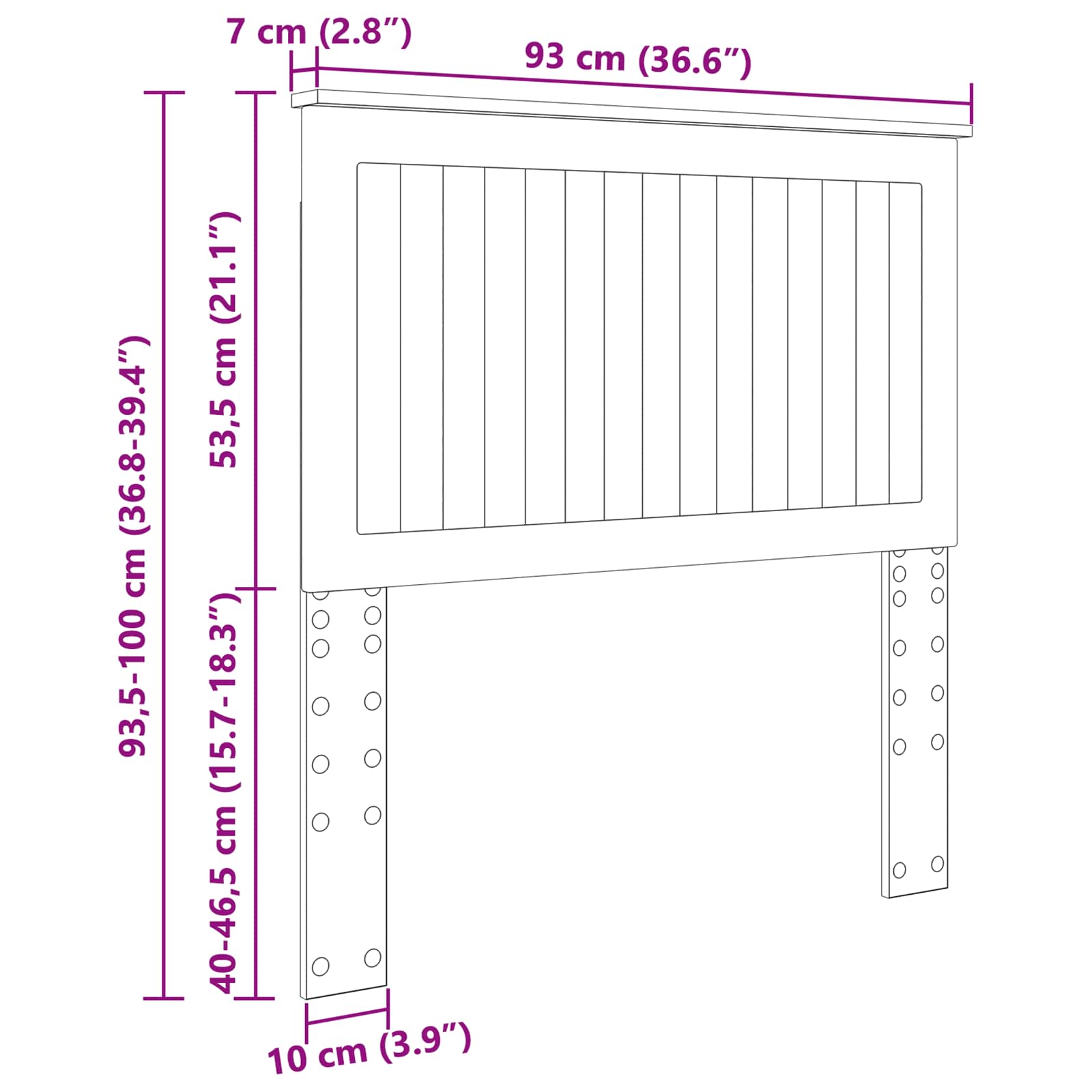 Uzglavlje s uzglavljem Siva Sonoma 90 cm Konstruirano drvo