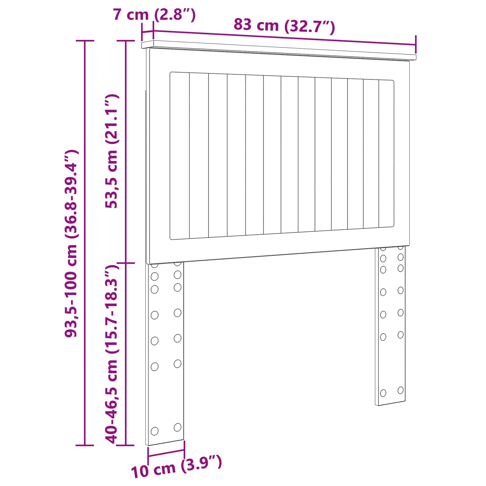 Uzglavlje s uzglavljem Staro drvo 80 cm Konstruirano drvo