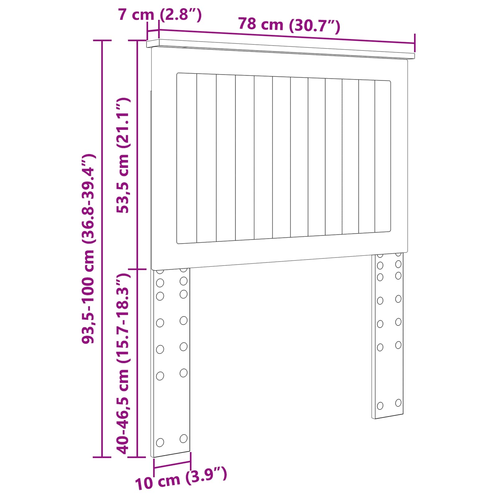 Uzglavlje s uzglavljem Bijelo 75 cm Konstruirano drvo