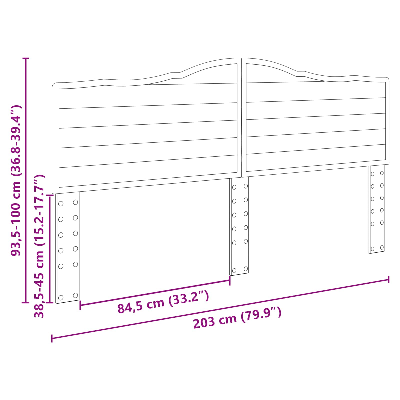 Uzglavlje Sjajno bijelo Konstruirano drvo