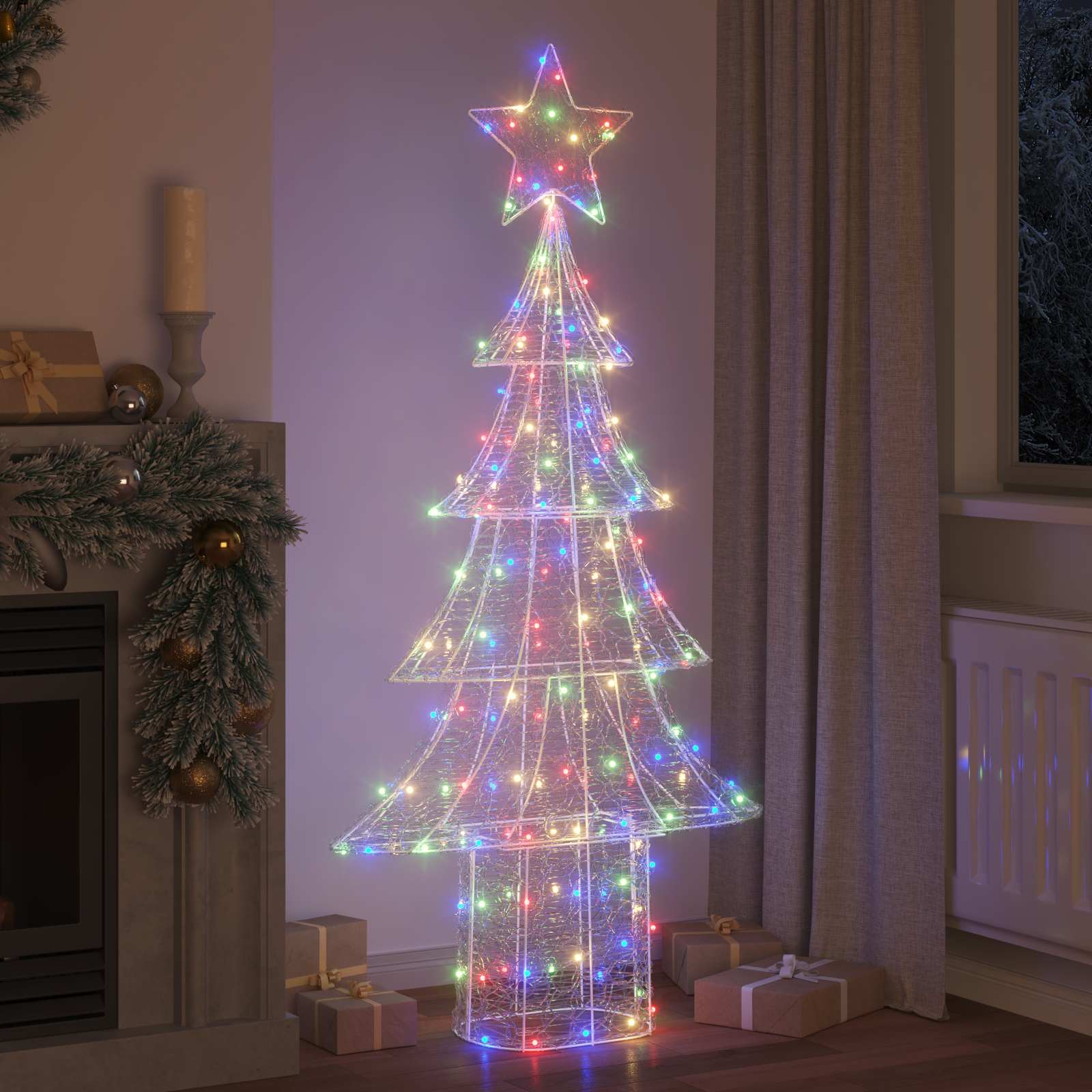Božićno drvce s 240 LED svjetlima Šareni 180 cm Akril