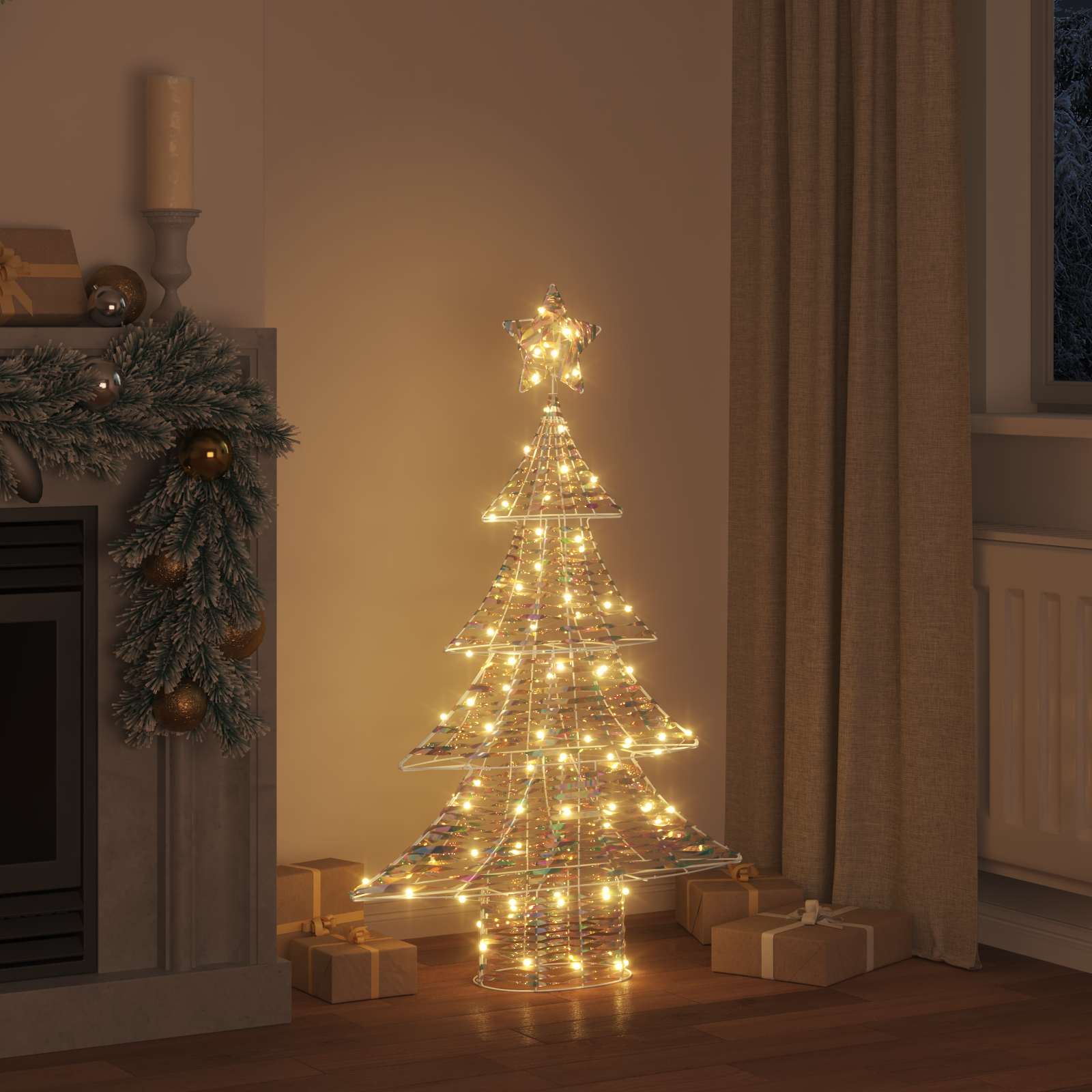Božićno drvce s 120 LED svjetlima Topla bijela 120,5 cm PET
