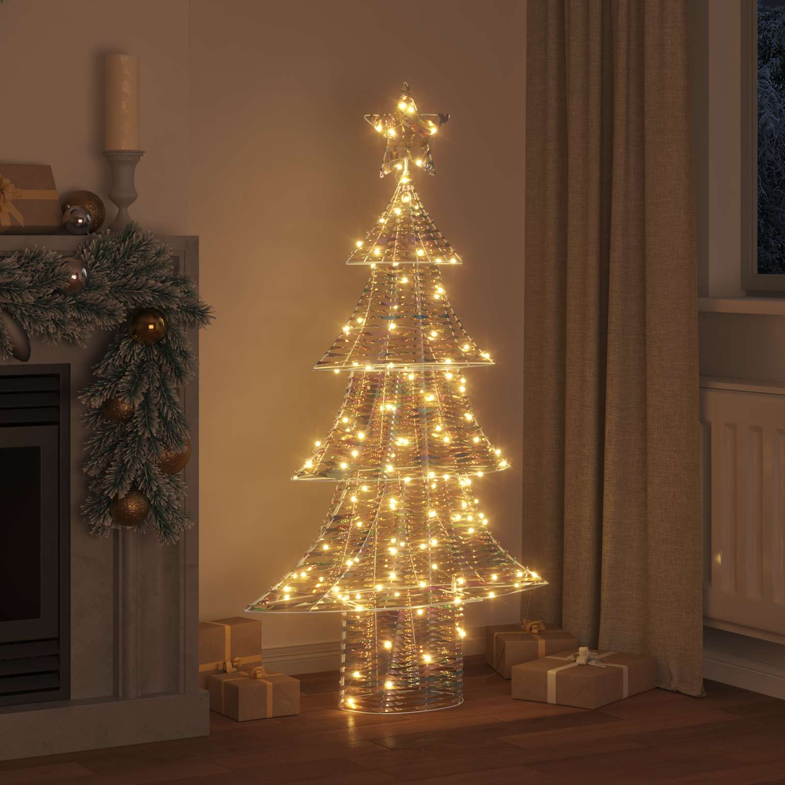 Božićno drvce s 160 LED svjetlima Topla bijela 150 cm PET