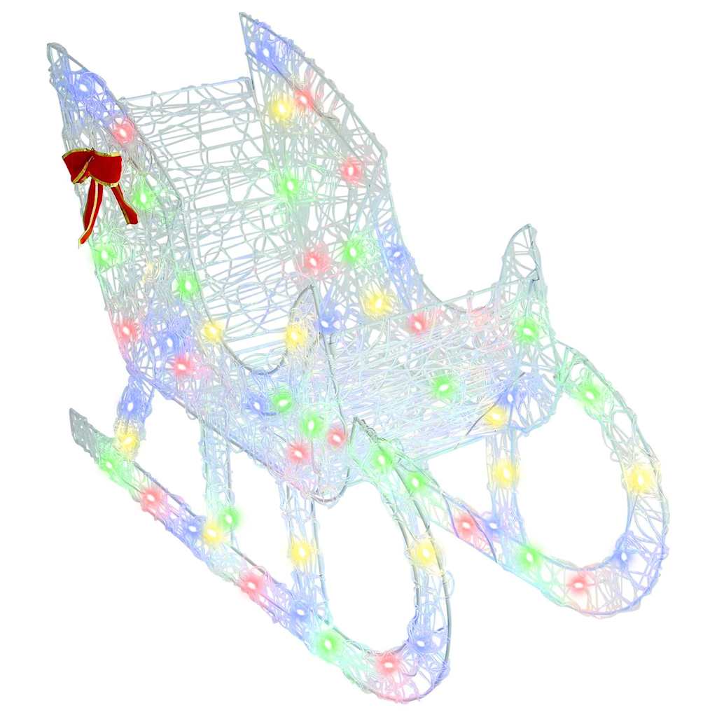 Reindeer vuče saonice šareni 70 x 26 x 129 cm Akril