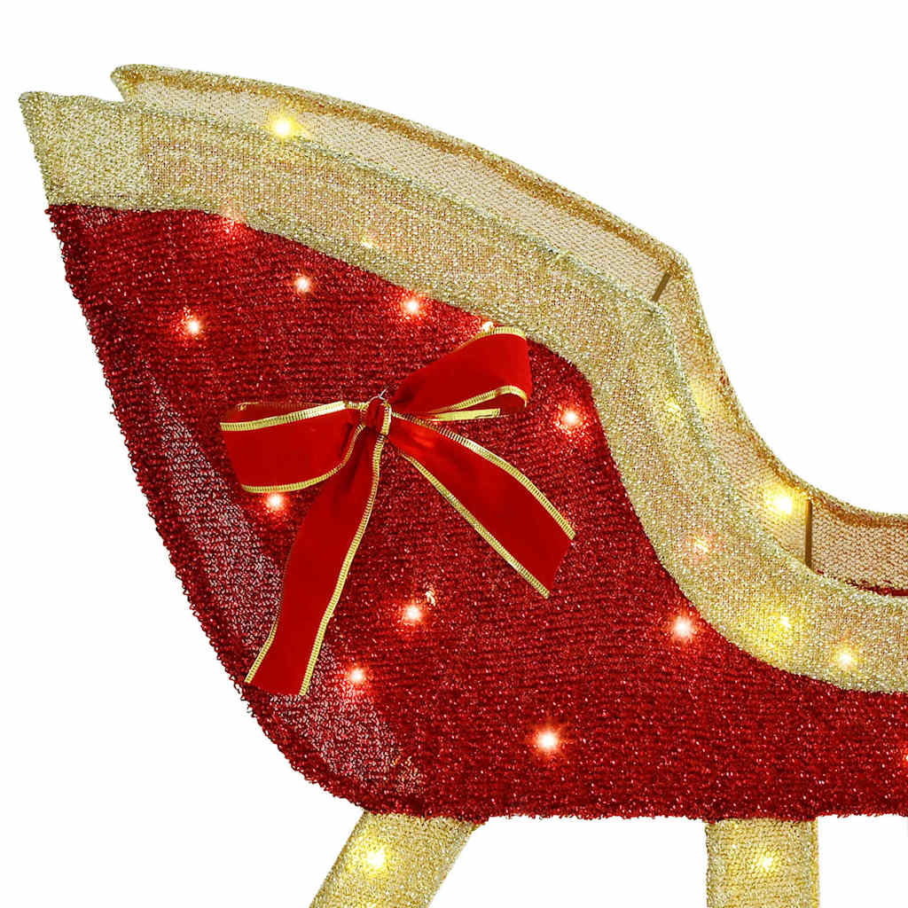 Reindeer vuče saonice Topla bijela 151 x 28 x 128,5 cm tkanina