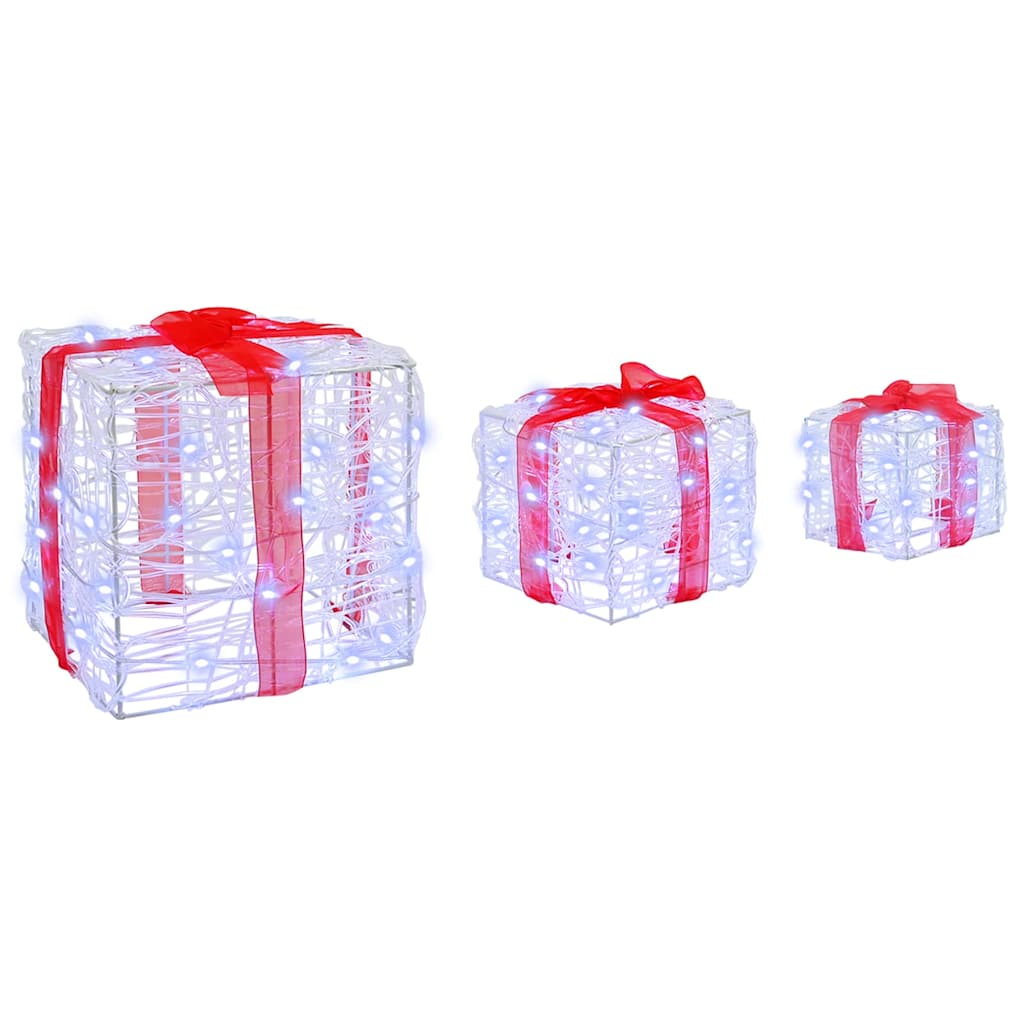 Poklonska kutija 3 pcs Hladna bijela 20 x 20 x 20 cm Akril