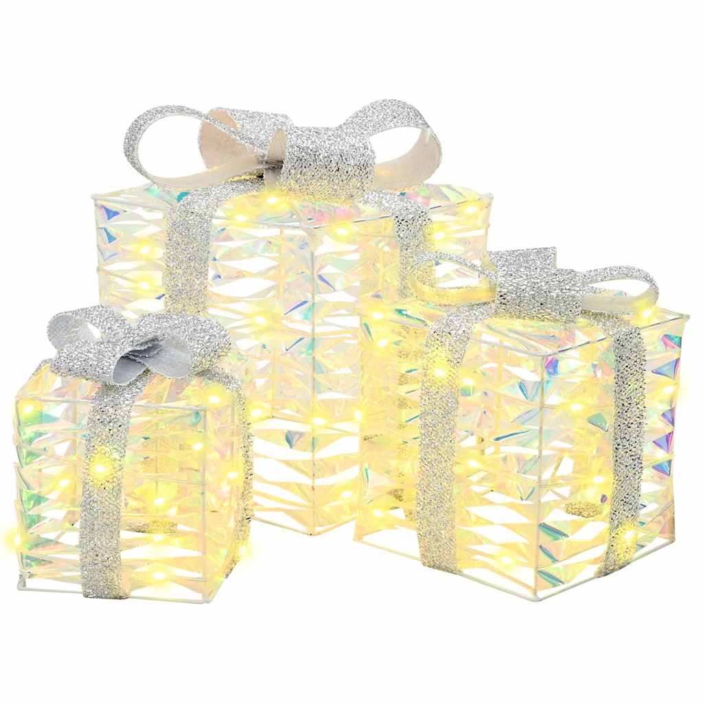 Poklonska kutija 3 pcs Topla bijela 20 x 20 x 20 cm PET