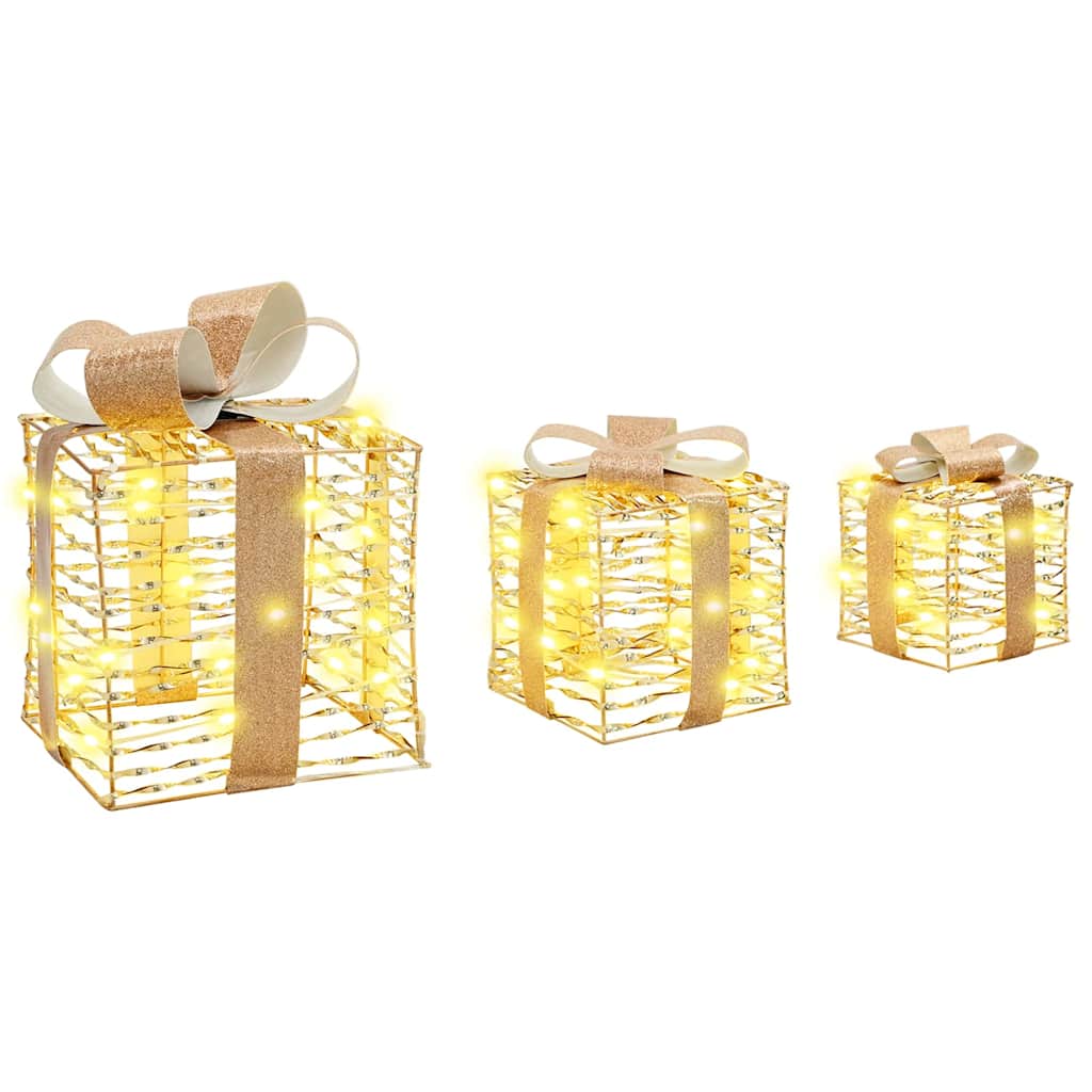 Poklonska kutija 3 pcs Topla bijela 20 x 20 x 20 cm PET