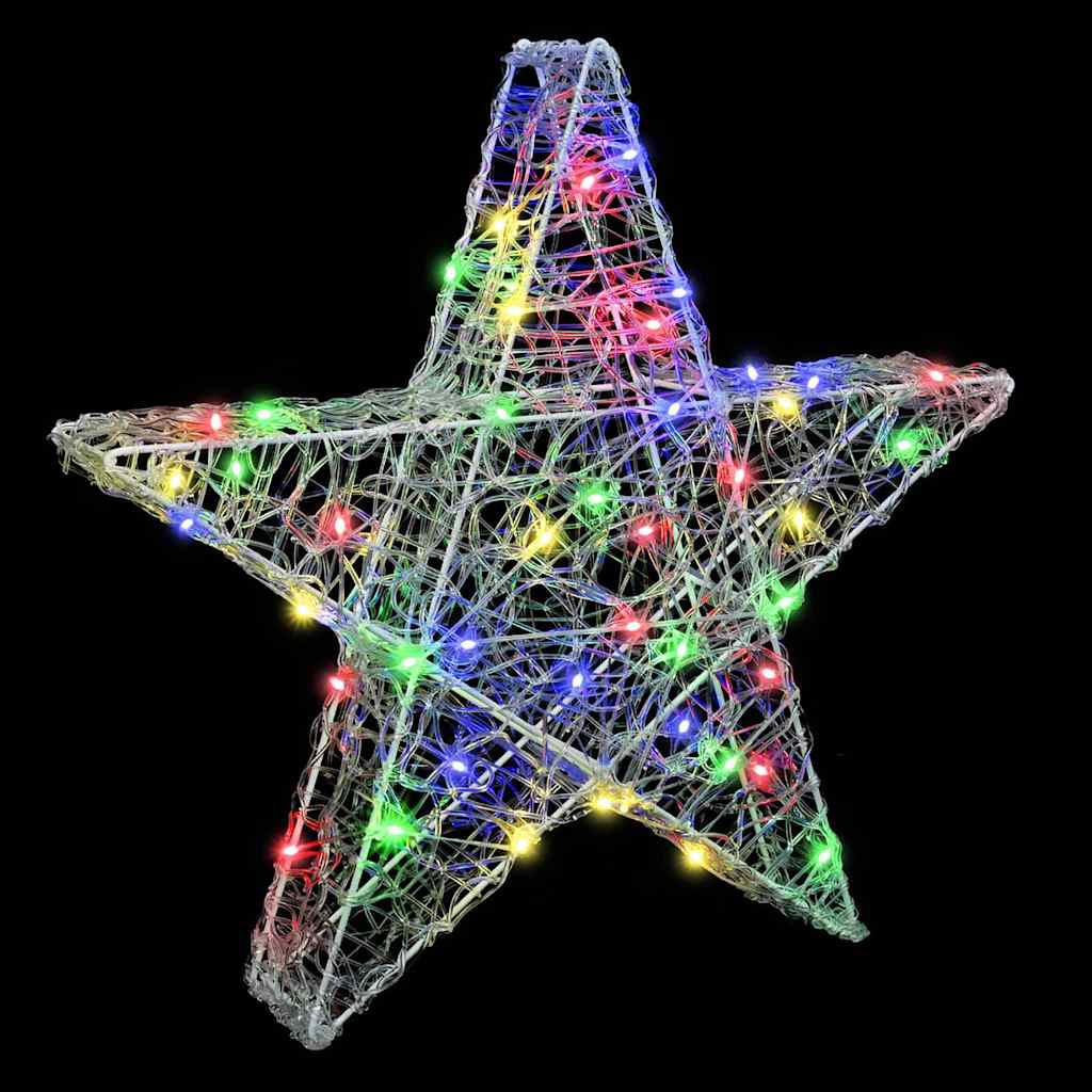 3D Zvijezda s 50 LED svjetlima Šareni 55 x 53.5 x 10 cm Akril