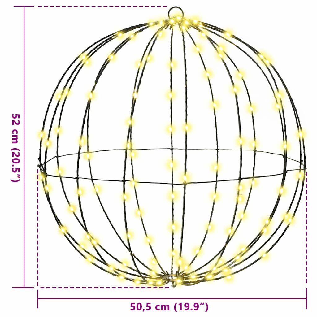 Lopta Topla bijela 50,5 x 50,5 x 52 cm Metal