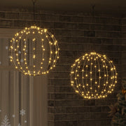 Lopta 2 kom. Topla bijela 50 x 50 x 52 cm Metal 320 LED lampica