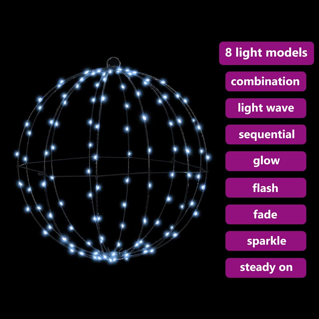 Lopta Hladna bijela 40 x 40 x 42 cm Metal 120 LED lampica