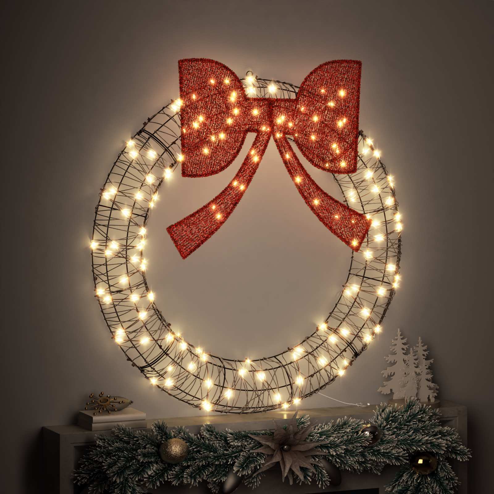 Vijenac Topla bijela 121 x 121 x 10 cm Ratan