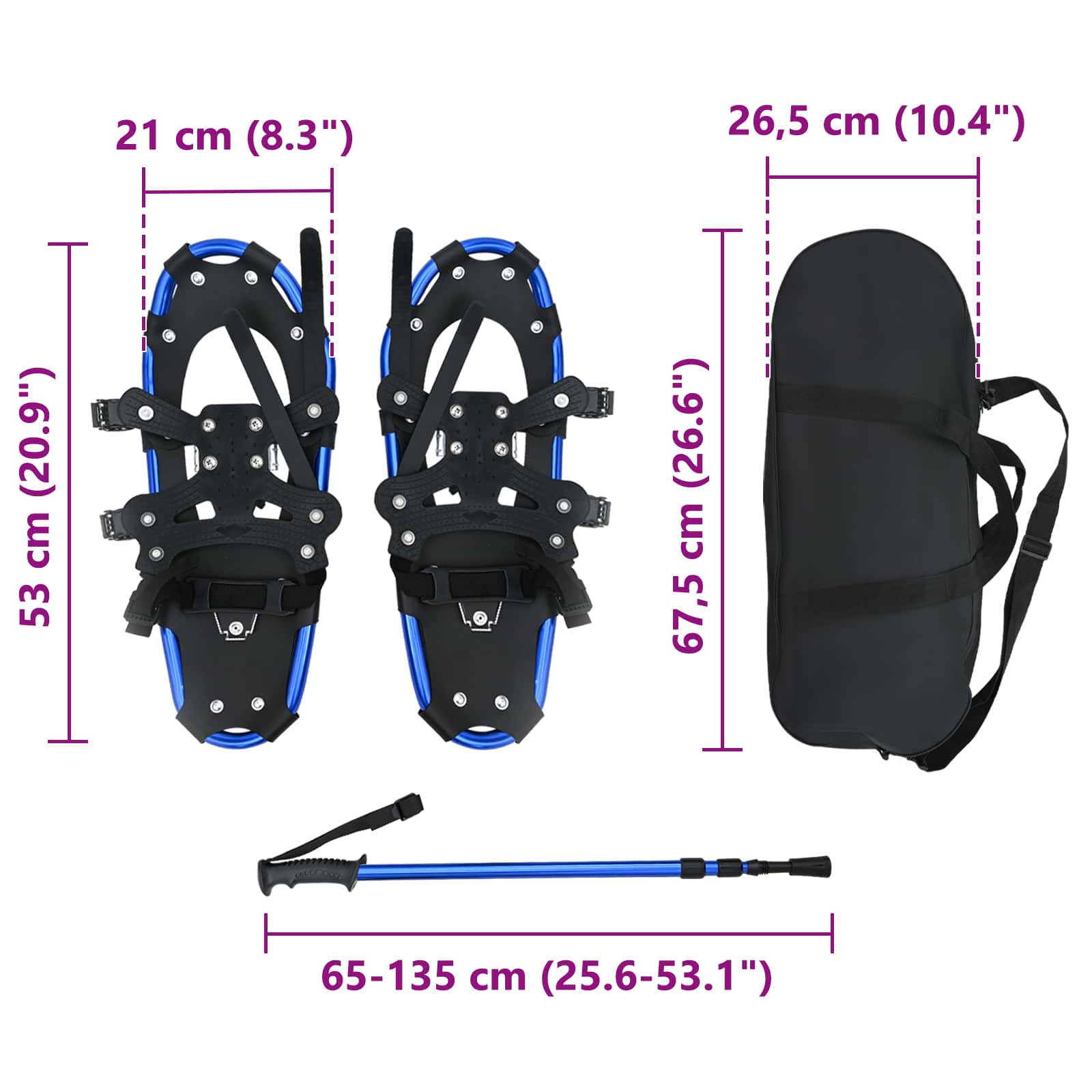 3 U 1 snježne sanjke s planirarskim štakama Plava i crna