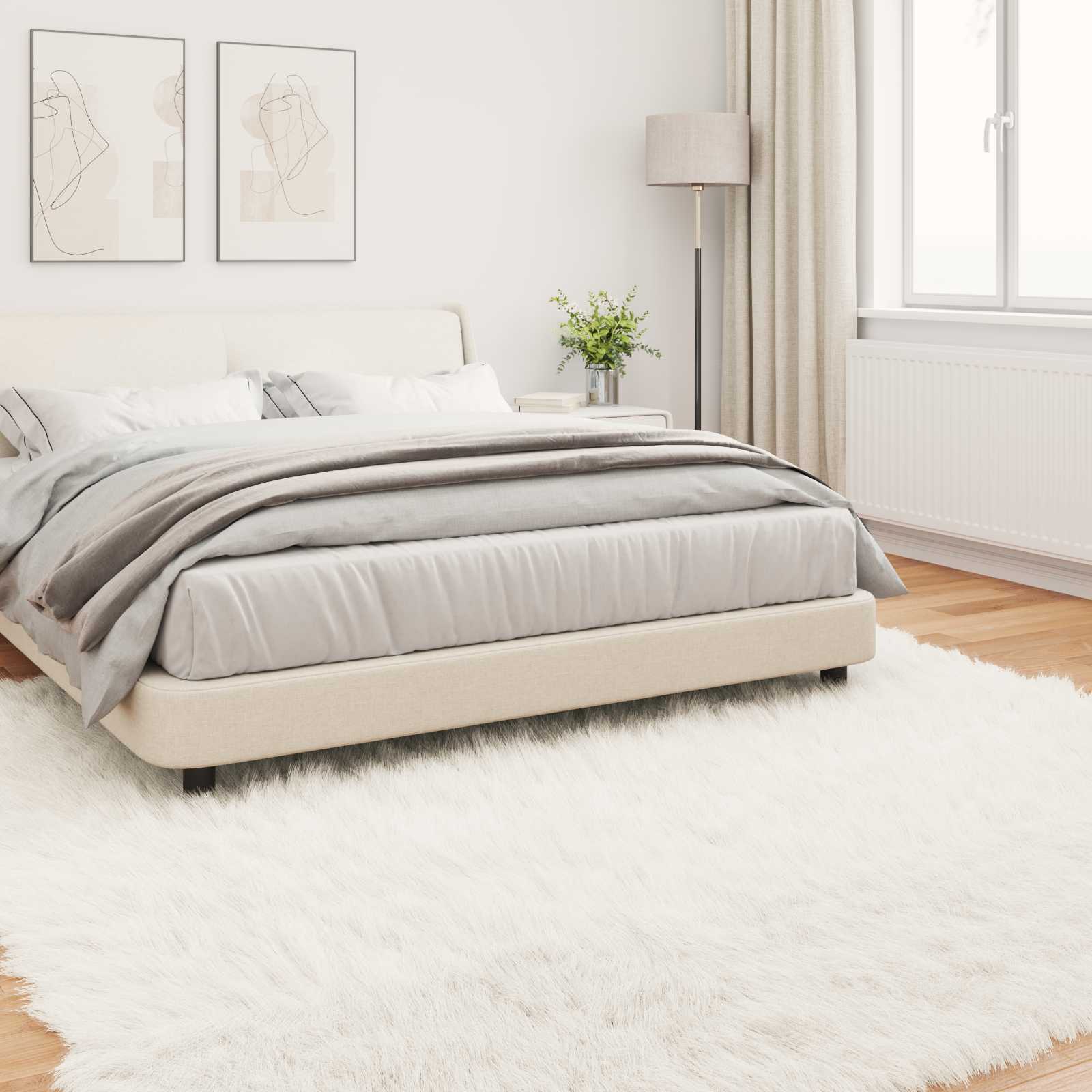 Tepih od umjetne ovčje kože TAFALLA Bijela 200 x 200 cm