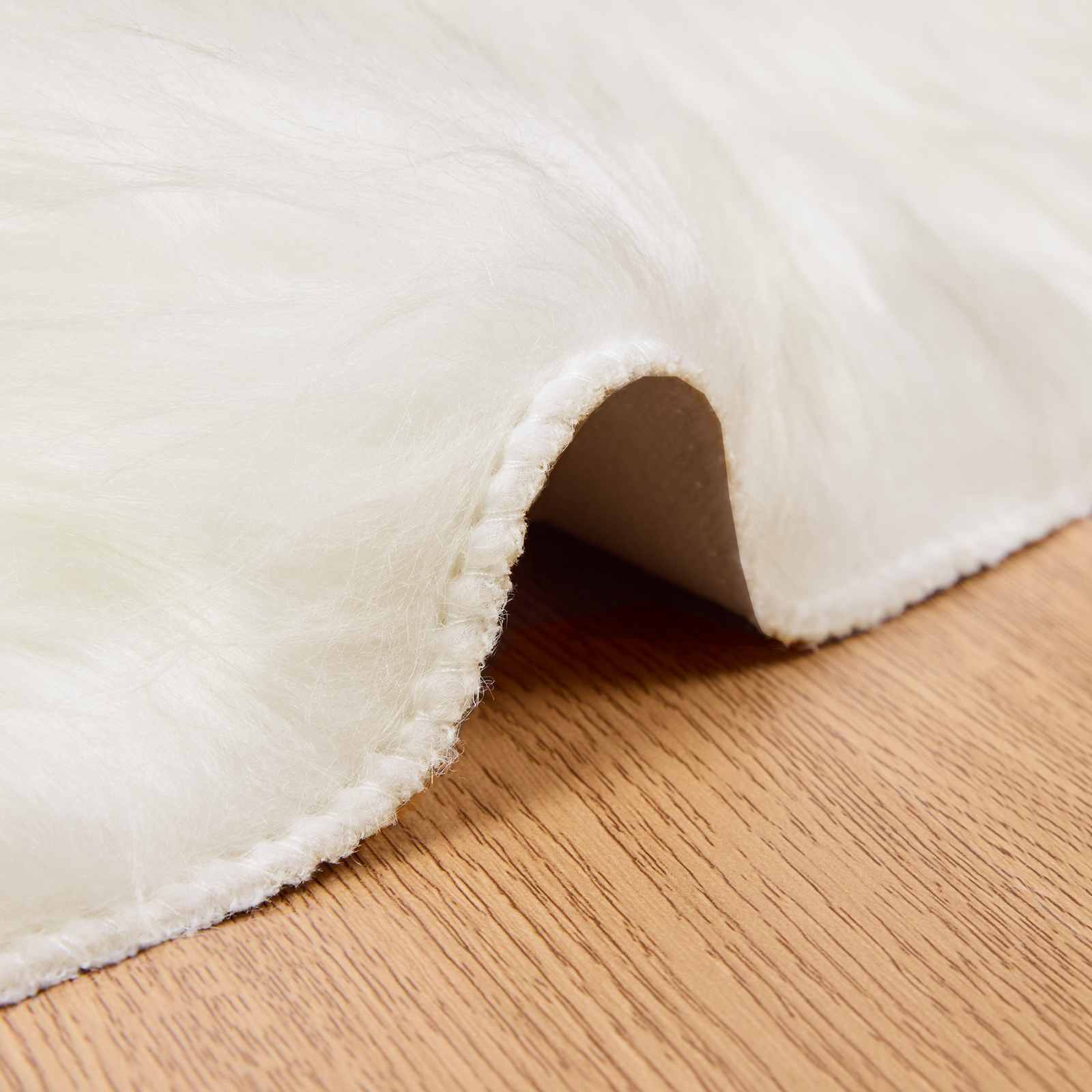 Tepih od umjetne ovčje kože TAFALLA Bijela Ø 120 cm Poliester