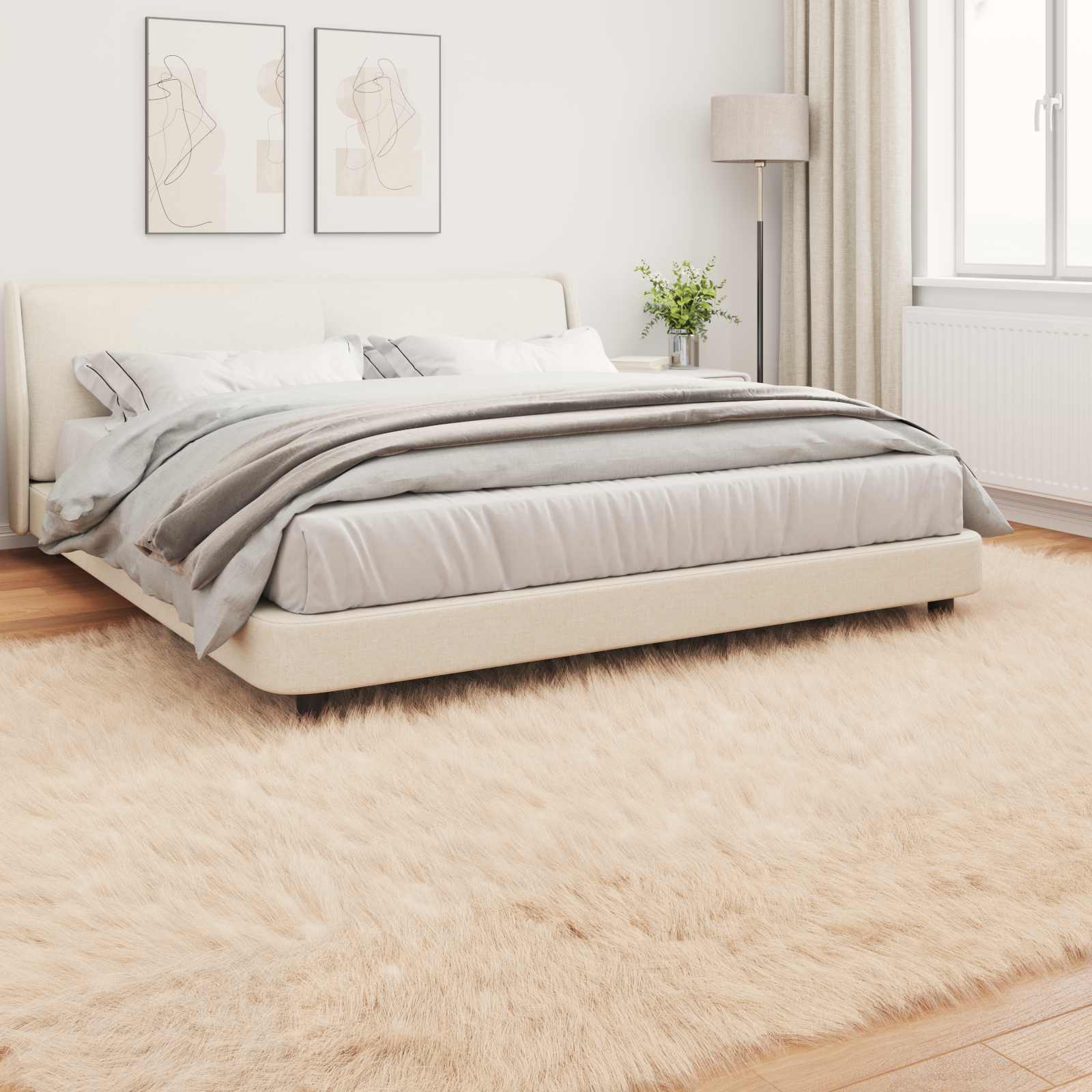 Tepih od umjetne ovčje kože TAFALLA Bež 200 x 280 cm Poliester