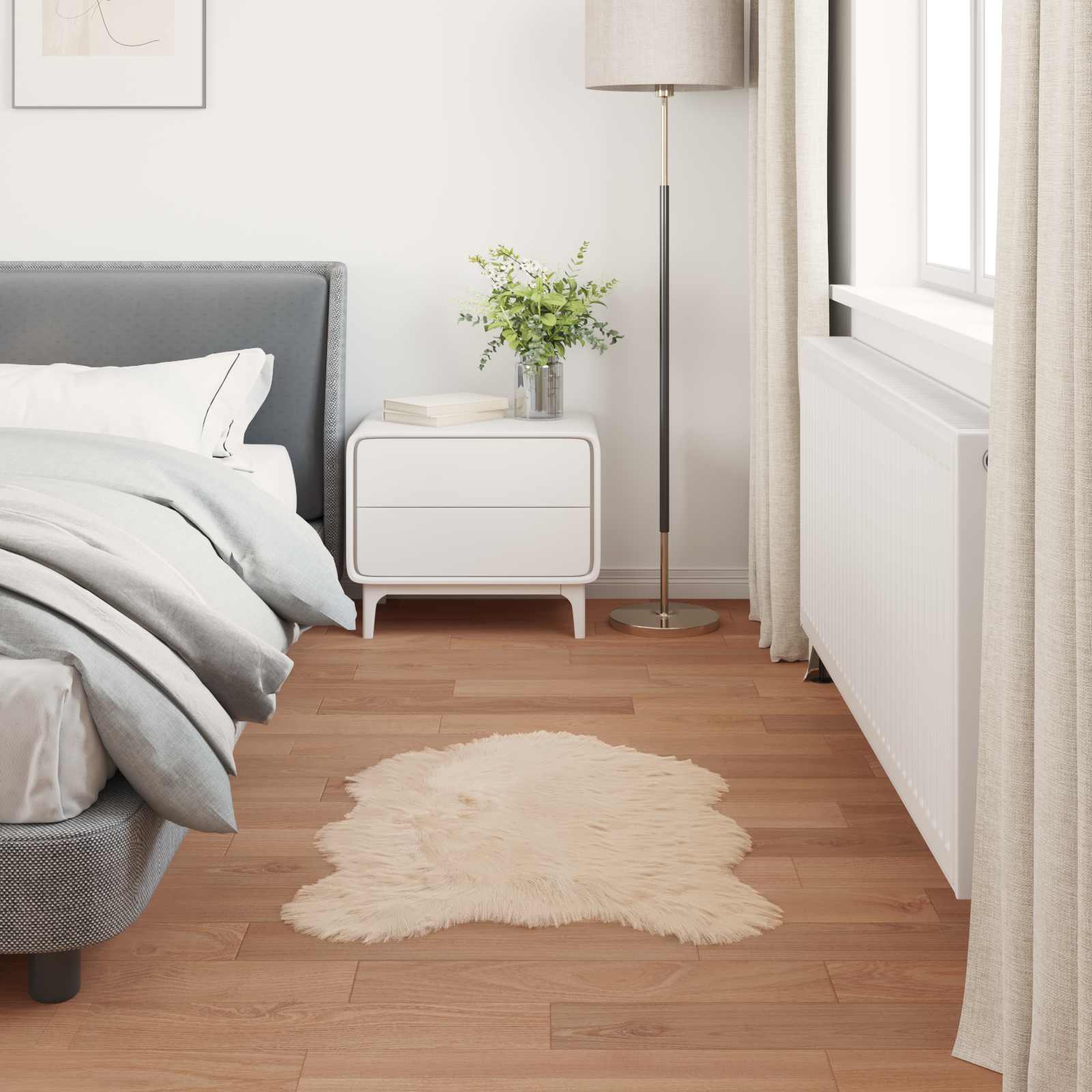 Tepih od umjetne ovčje kože TAFALLA Bež 80 x 120 cm Poliester