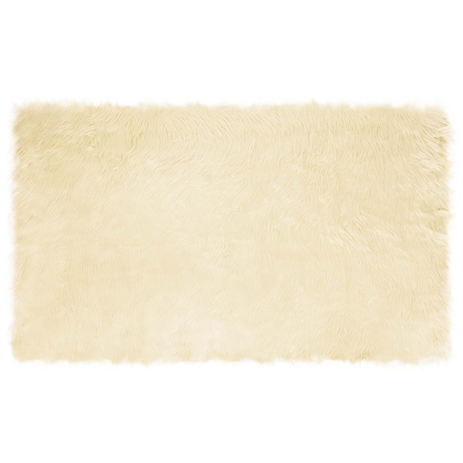 Tepih od umjetne ovčje kože TAFALLA Krem 100 x 200 cm Poliester