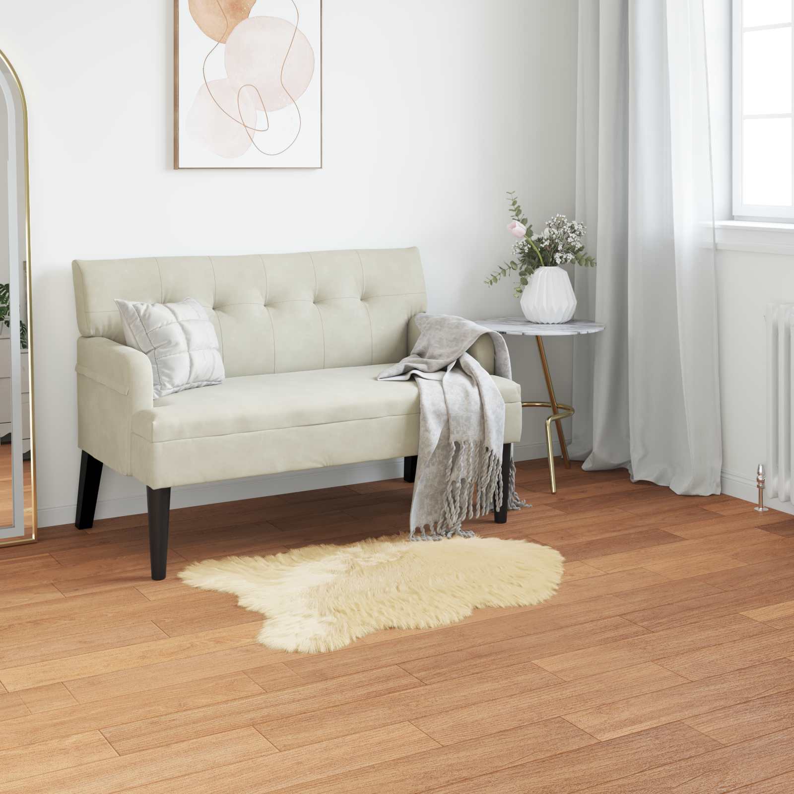 Tepih od umjetne ovčje kože TAFALLA Krem 50 x 80 cm Poliester