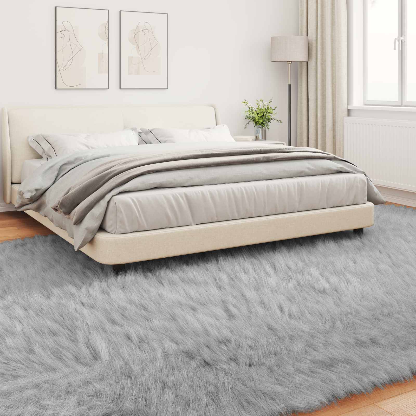 Tepih od umjetne ovčje kože TAFALLA Siva 200 x 280 cm Poliester