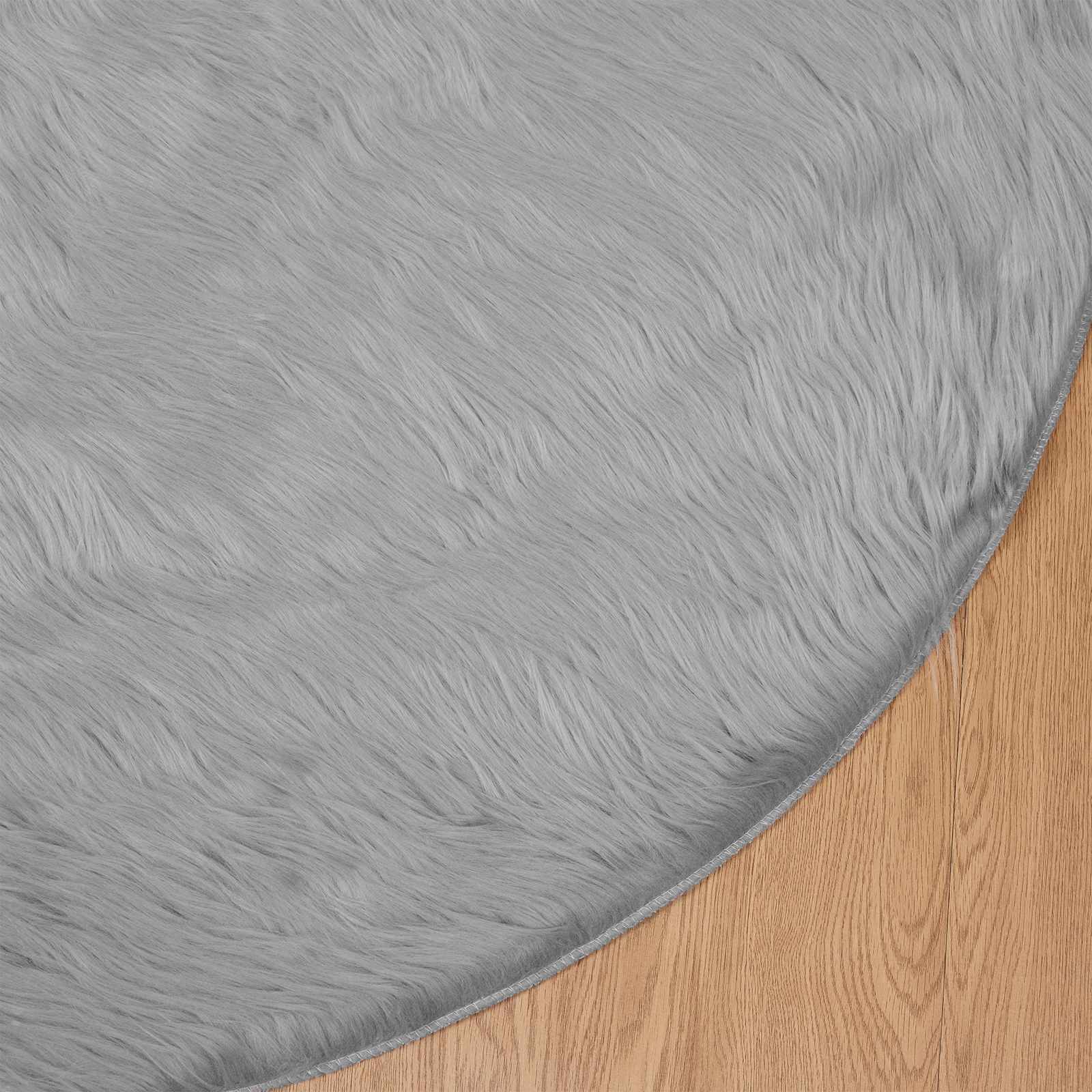 Tepih od umjetne ovčje kože TAFALLA Siva Ø 80 cm Poliester