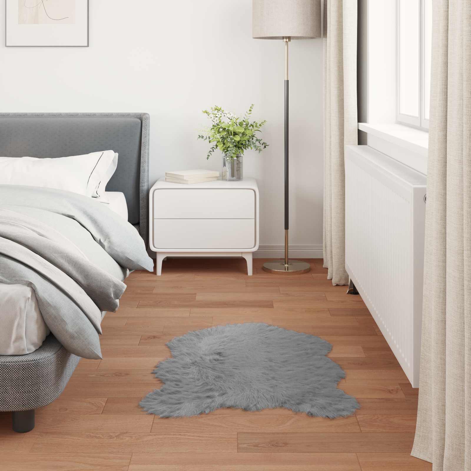 Tepih od umjetne ovčje kože TAFALLA Siva 50 x 80 cm Poliester