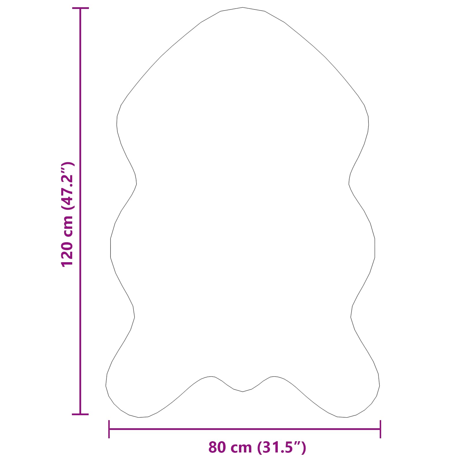 Tepih od umjetne ovčje kože TAFALLA Siva 80 x 120 cm Poliester