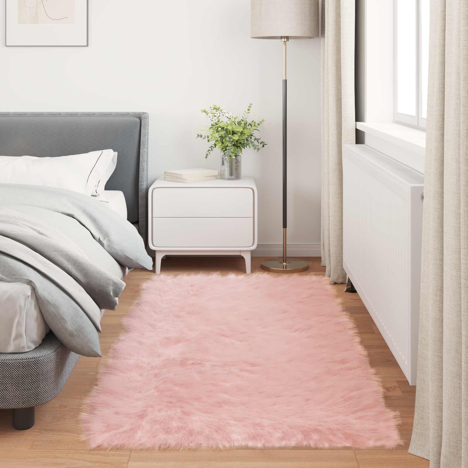 Tepih od umjetne ovčje kože TAFALLA Ružičasta 80 x 200 cm