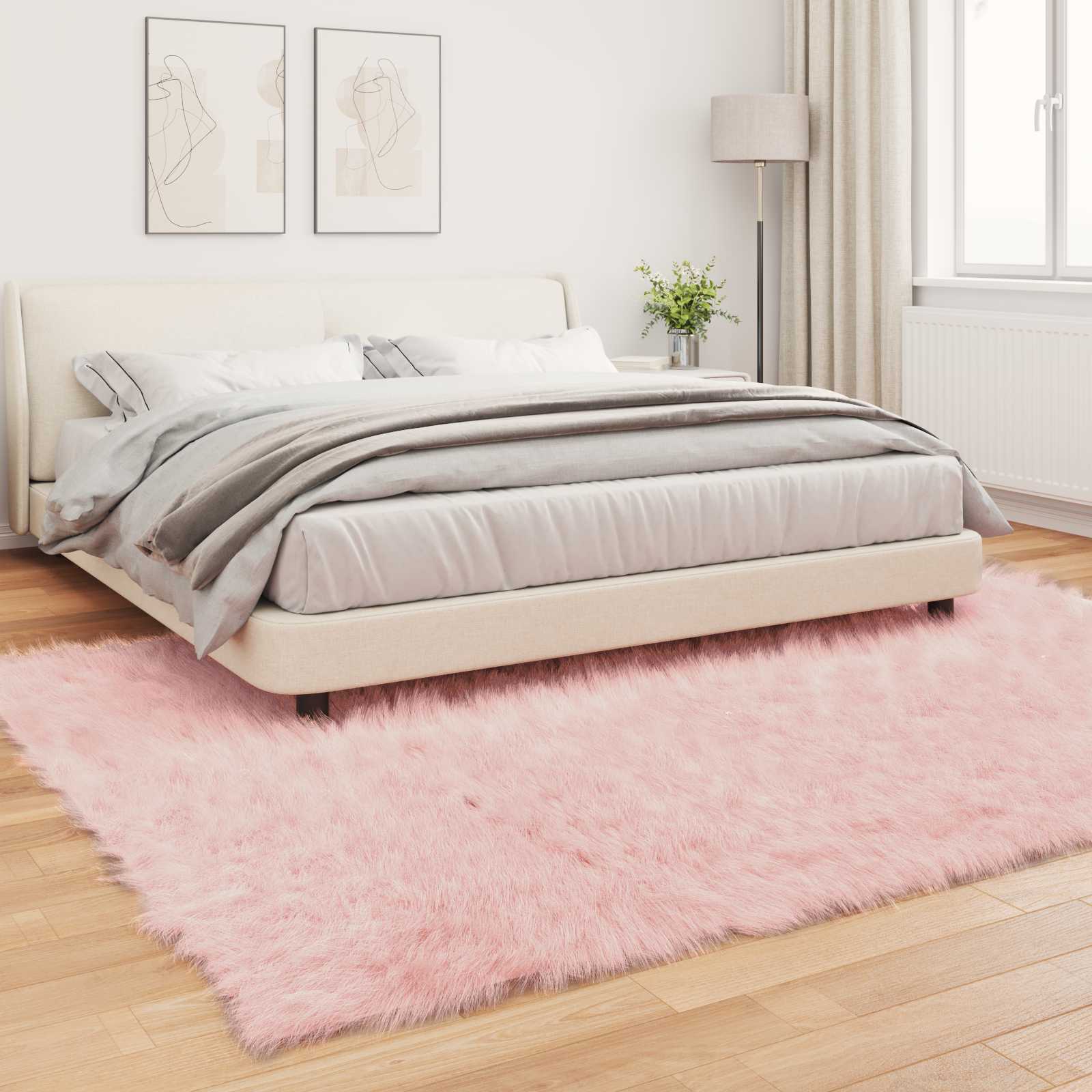 Tepih od umjetne ovčje kože TAFALLA Ružičasta 200 x 280 cm