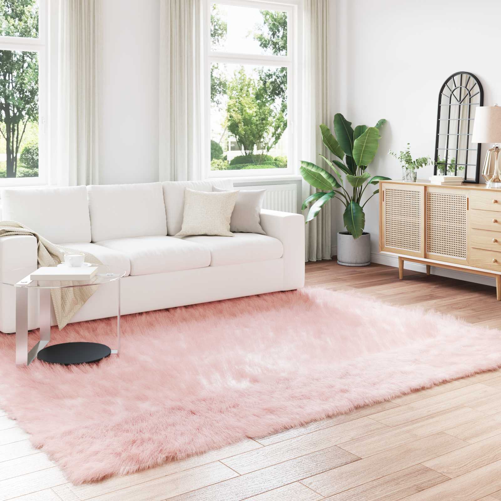 Tepih od umjetne ovčje kože TAFALLA Ružičasta 240 x 340 cm