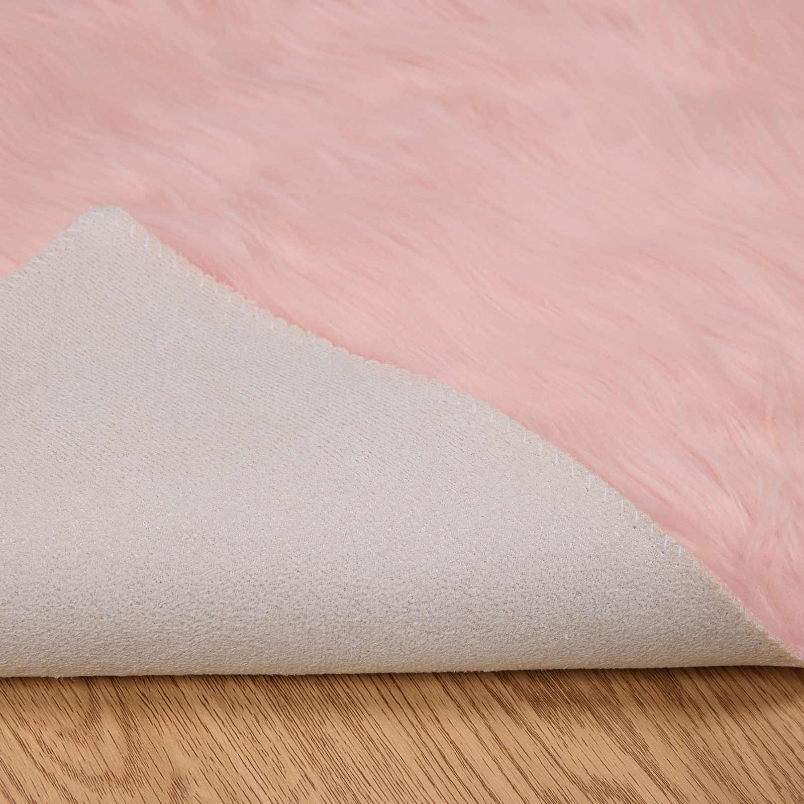 Tepih od umjetne ovčje kože TAFALLA Ružičasta 200 x 200 cm