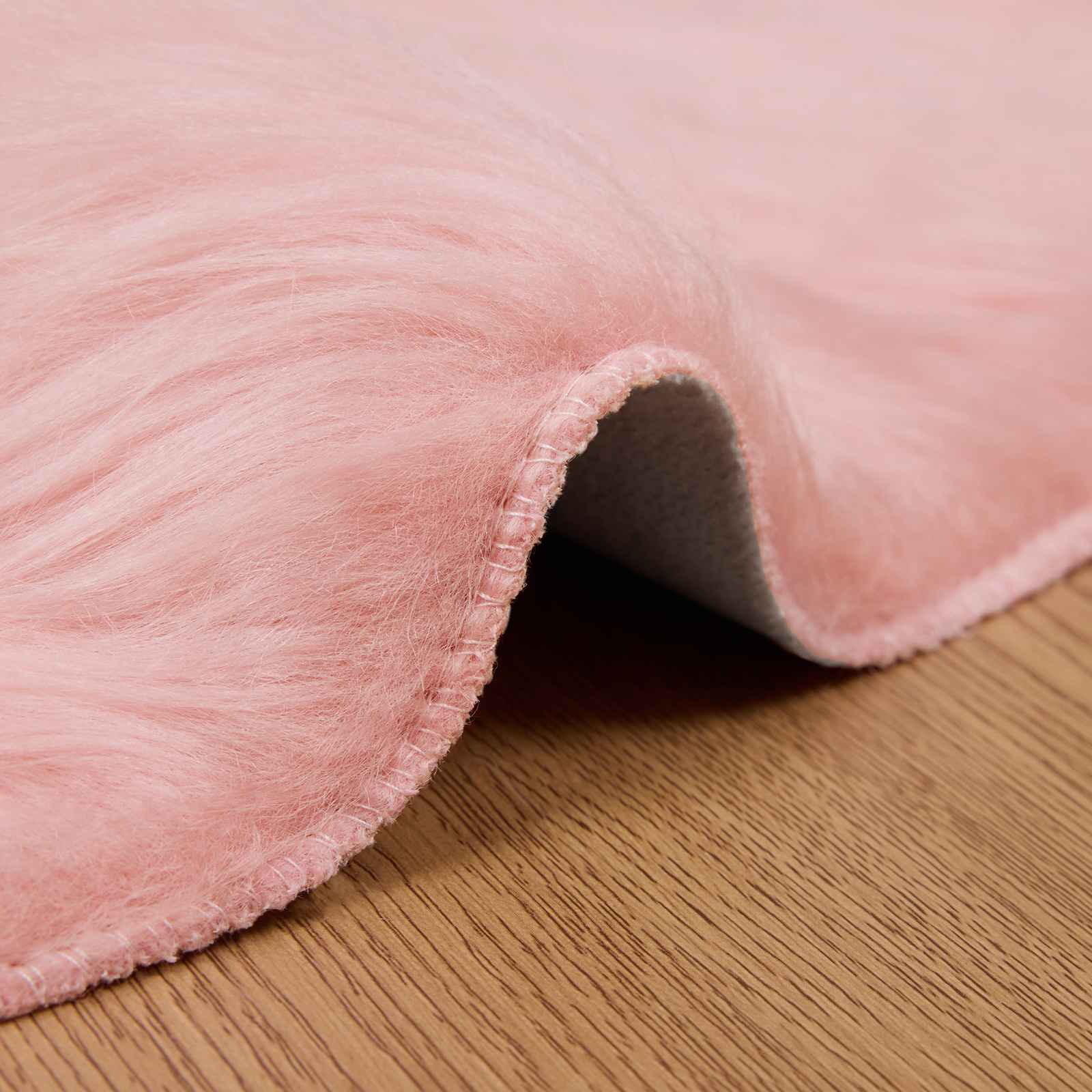 Tepih od umjetne ovčje kože TAFALLA Ružičasta Ø 80 cm Poliester