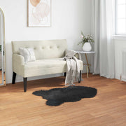 Tepih od umjetne ovčje kože TAFALLA Crna 60 x 90 cm Poliester