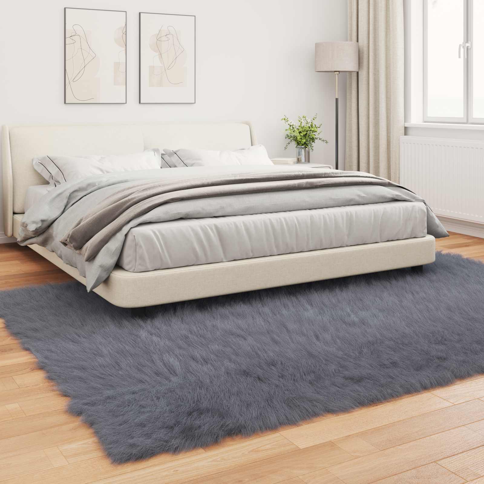 Tepih od umjetne ovčje kože TAFALLA Antracit 200 x 280 cm