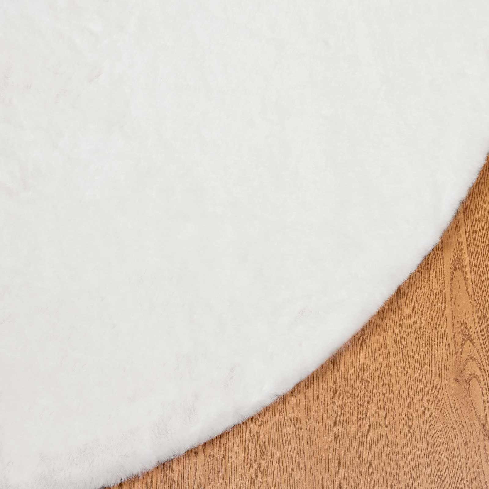 Protuklizni tepih od umjetnog zečjeg krzna OLITE Bijela Ø 80 cm