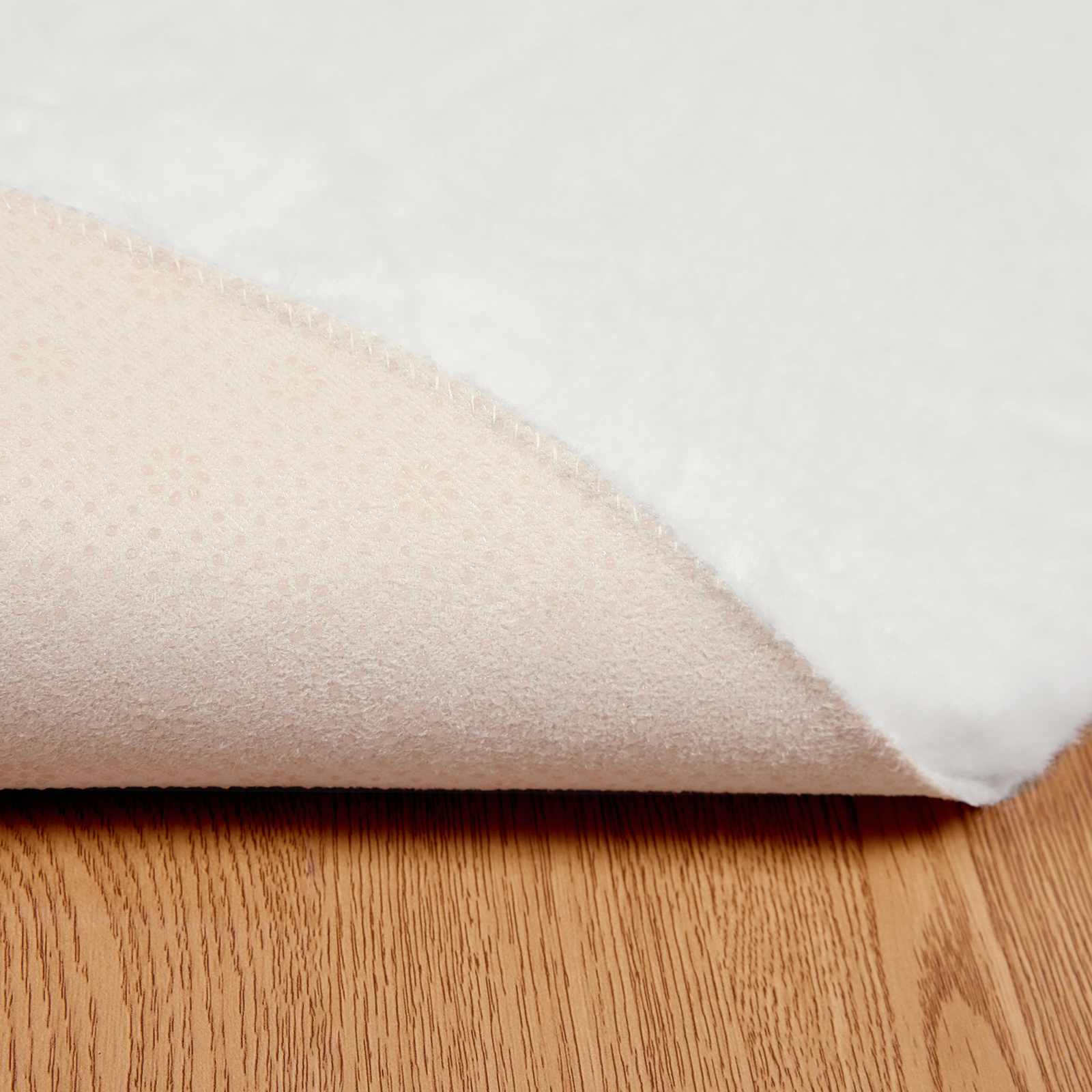 Protuklizni tepih od umjetnog zečjeg krzna OLITE Bijela Ø 80 cm