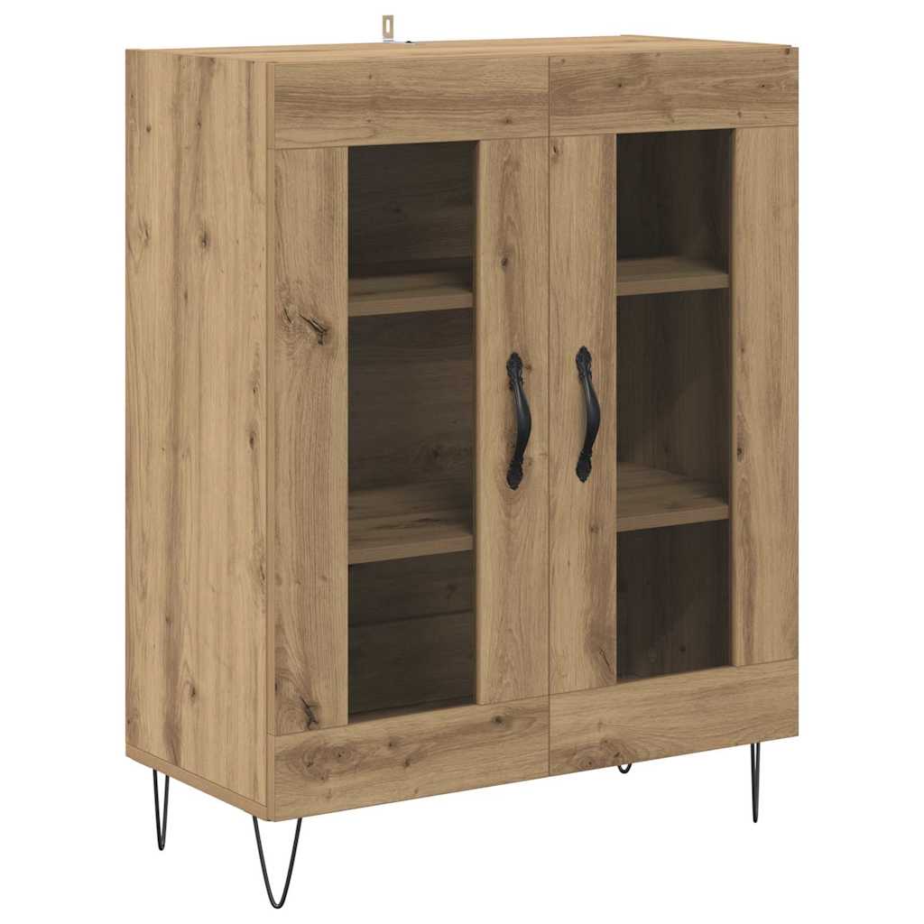 Highboard 2 pcs Umjetnički hrast Inženjersko drvo i staklo