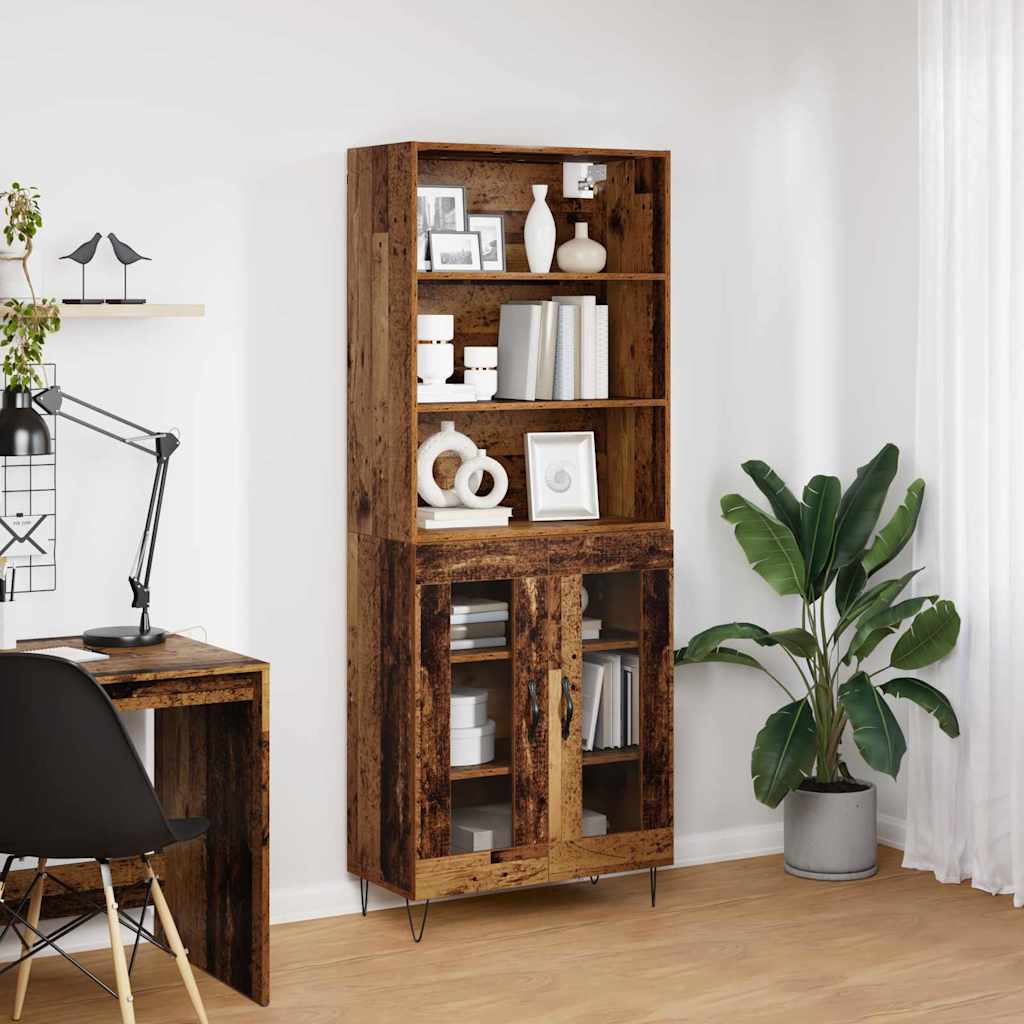 Highboard 2 pcs Staro drvo Konstruirano drvo