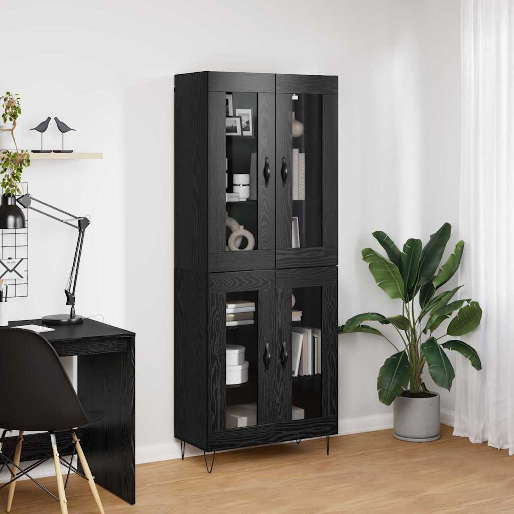 Highboard Crni hrast 69,5 x 34 x 180 cm Konstruirano drvo