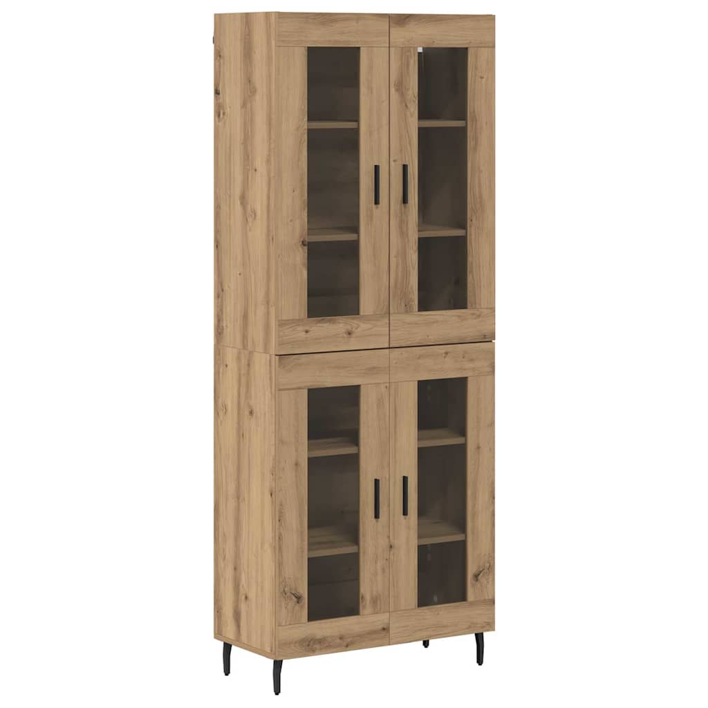Highboard 2 pcs Umjetnički hrast Inženjerska drva i staklo