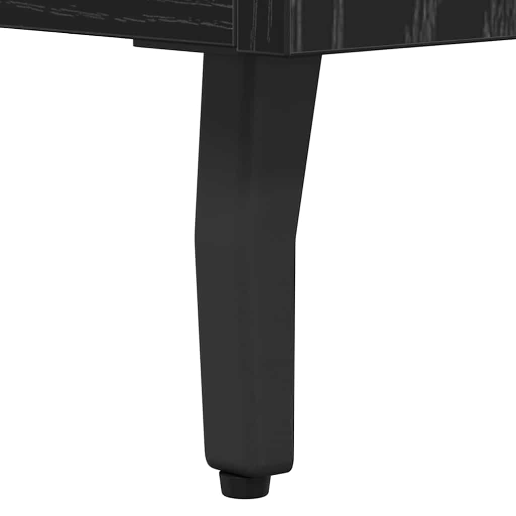 Highboard 2 pcs Crni hrast Inženjerska drva i staklo