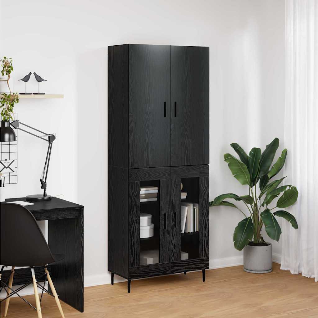 Highboard 2 pcs Umjetnički hrast Inženjerska drva i staklo